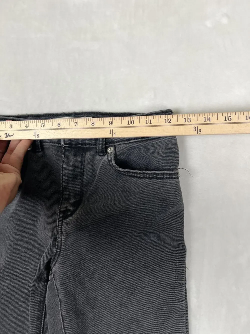 Levi's Flare Jeans Girls 12 Gray 726 Floral Hem Adjustable Waist Stretch Denim